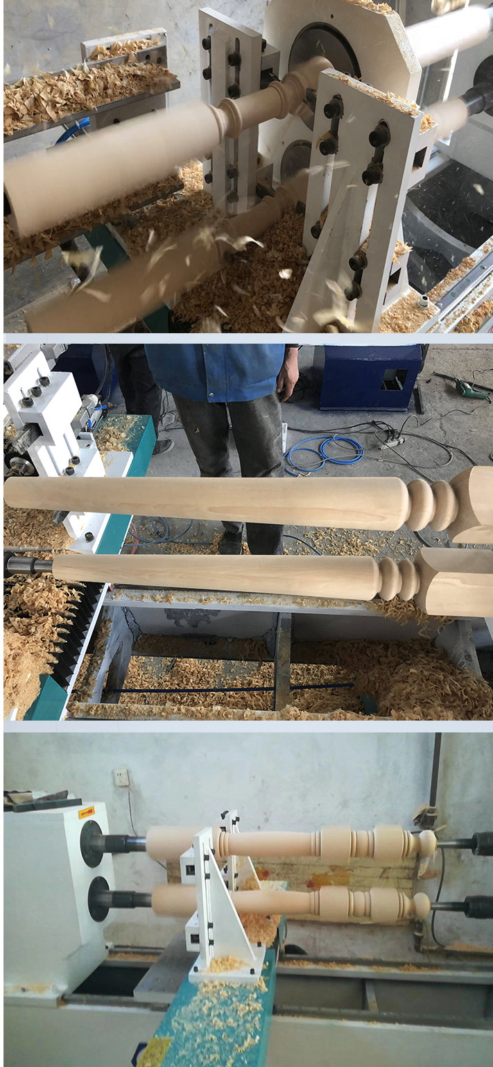 doubel axis wood lathe machine